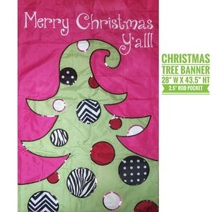Appliqué Polka Dot Christmas Tree Banner